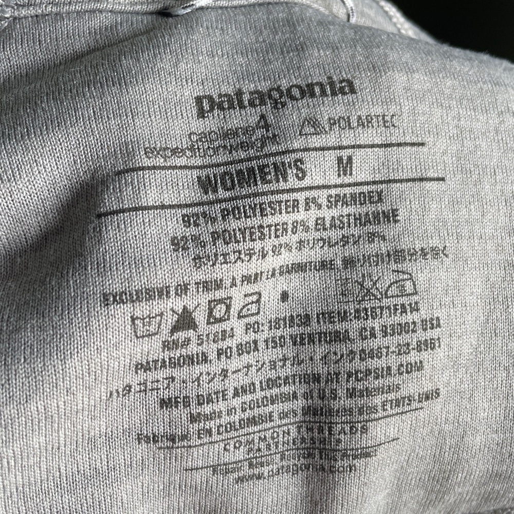 Patagonia Capilene® 4 Expedition Weight 1/4-Zip Gray Hoody Size Medium - Picture 8 of 9
